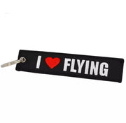 I Heart Flying Embroidered Keychain